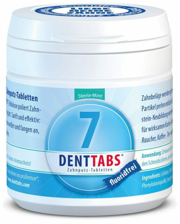 DENTTABS Zahnputztabletten stevia-mint fluoridfrei 125 St Tabletten