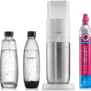 SodaStream Duo Trinkwassersprudler, Weiß, inkl. 1x 1 Liter Glasflasche, 1x 1 Liter PET, 1 x Quick Connect Zylinder (1016812490)