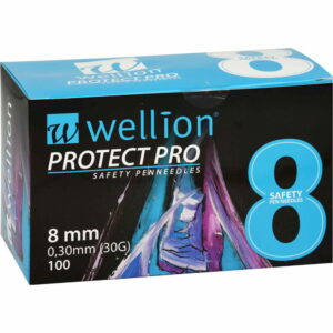 WELLION PROTECT PRO Safety Pen-Needles 30 G 8 mm 100 St Kanüle
