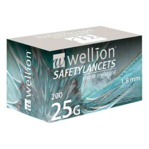 Wellion Safetylancets 25 G Sicherheitseinmallanz.