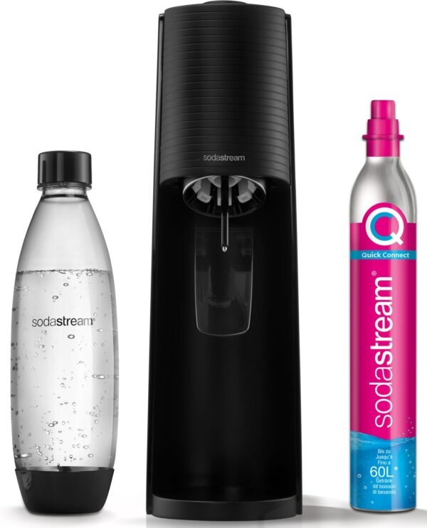 SodaStream Wassersprudler TERRA, (Set), inkl. 1x CO2-Zylinder CQC und 1x 1L spülmaschinenfeste Kunststoff-Flasche