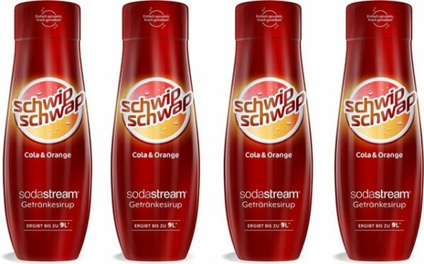 SodaStream Getränke-Sirup SchwipSchwap (Cola & Orange), 4 Stück, für bis zu 9 Liter Fertiggetränk