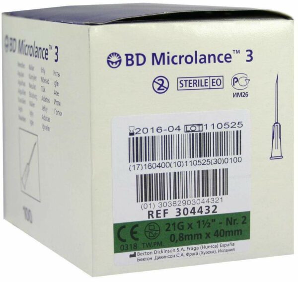Bd Microlance Kanüle 21 G 1 1-2 0,8 X 40 mm 100 Kanülen