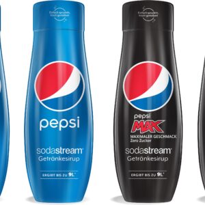 SodaStream Getränke-Sirup, Pepsi & PepsiMax, (4 Flaschen), für bis zu 9 Liter Fertiggetränk