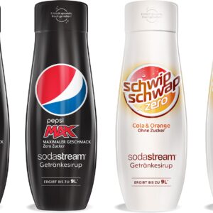SodaStream Getränke-Sirup, PepsiMax & SchwipSchwap Zero, (4 Flaschen), für bis zu 9 Liter Fertiggetränk