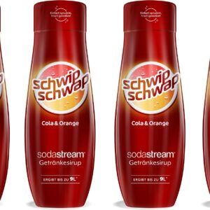 SodaStream Getränke-Sirup, SchwipSchwap (Cola & Orange), (4 Flaschen), für bis zu 9 Liter Fertiggetränk