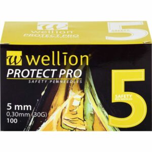WELLION PROTECT PRO Safety Pen Needles 30 G 5 mm 100 St.