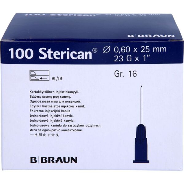 STERICAN Kanülen Luer-Lok 0,60x25 mm Gr.16 blau 100 St.