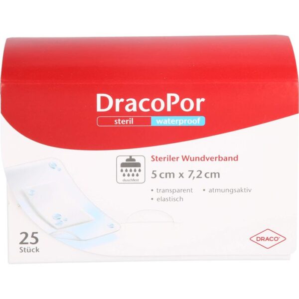 DRACOPOR waterproof Wundverband 5x7,2 cm steril 25 St.