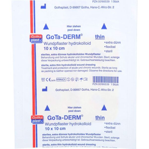 GOTA-DERM thin hydrokoll.Wundpfl.steril 10x10 cm 1 St.