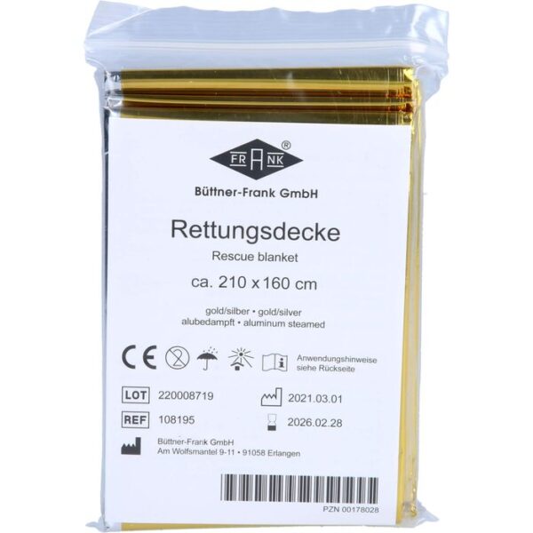 RETTUNGSDECKE KFZ 160x210 cm gold/silber 1 St.