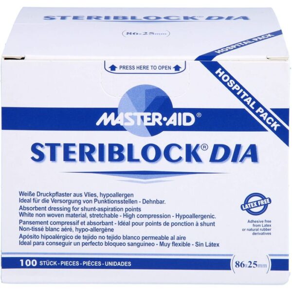 STERIBLOCK DIA 25x86 mm Kompressionspfl.ster.weiß 100 St.