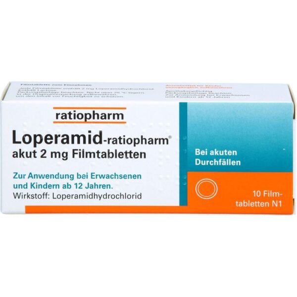 LOPERAMID-ratiopharm akut 2 mg Filmtabletten 10 St.