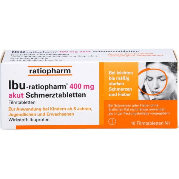 IBU-RATIOPHARM 400 mg akut Schmerztbl.Filmtabl. 10 St.