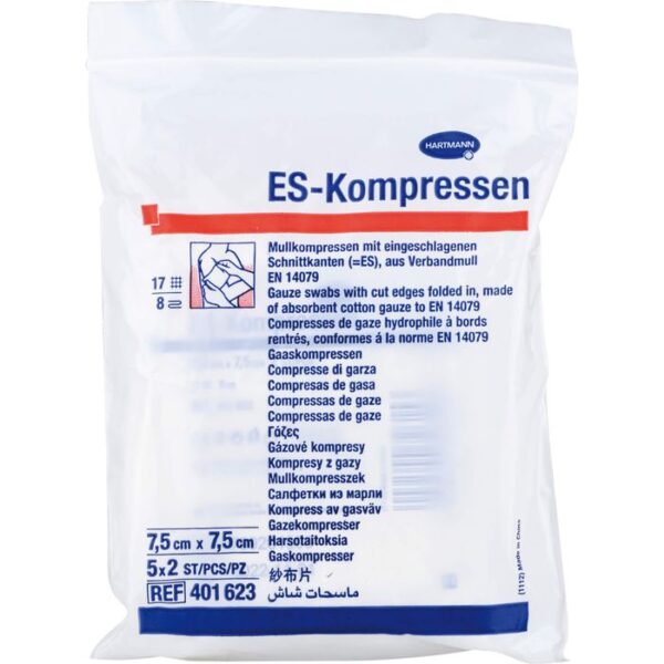 ES-KOMPRESSEN steril 10x10 cm 8fach 10 St.