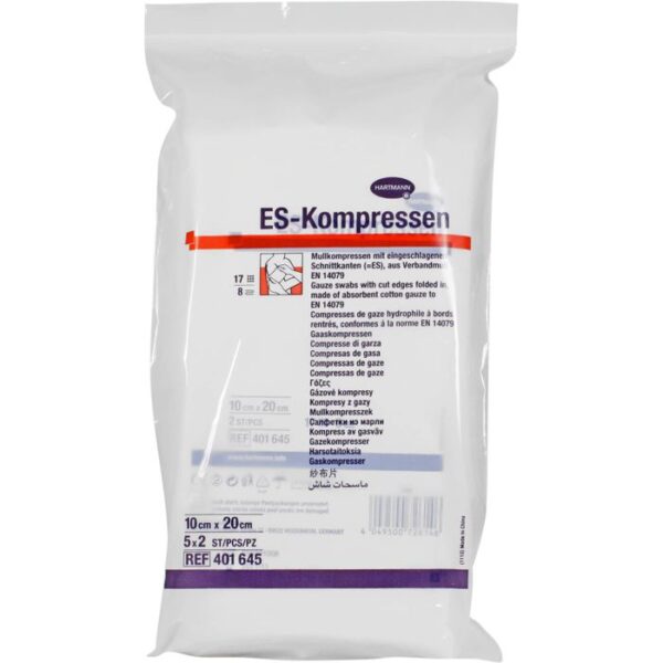 ES-KOMPRESSEN steril 10x20 cm 8fach 10 St.