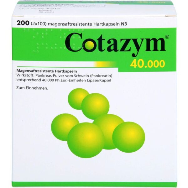 COTAZYM 40.000 Pellets magensaftresistente Kapseln 200 St.