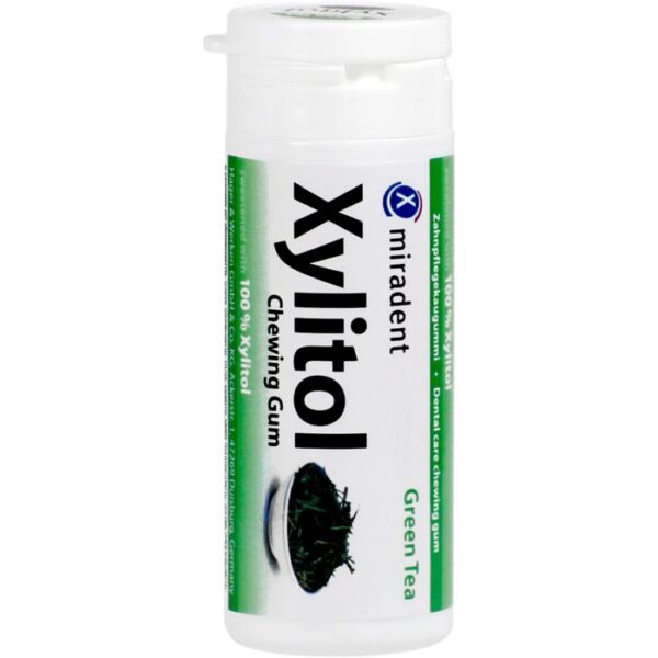 MIRADENT Xylitol Chewing Gum grüner Tee 30 St.