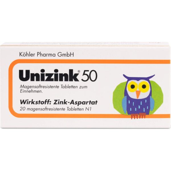 UNIZINK 50 magensaftresistente Tabletten 20 St.