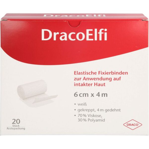 DRACOELFI elast.Fixierbinde 6 cmx4 m gekreppt 20 St.