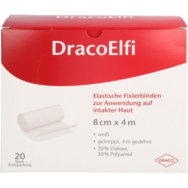 DRACOELFI elast.Fixierbinde 8 cmx4 m gekreppt 20 St.