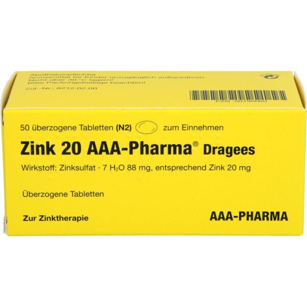 ZINK 20 AAA-Pharma Dragees 50 St.