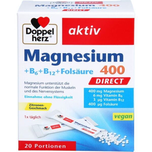 DOPPELHERZ Magnesium+B Vitamine DIRECT Pellets 20 St.