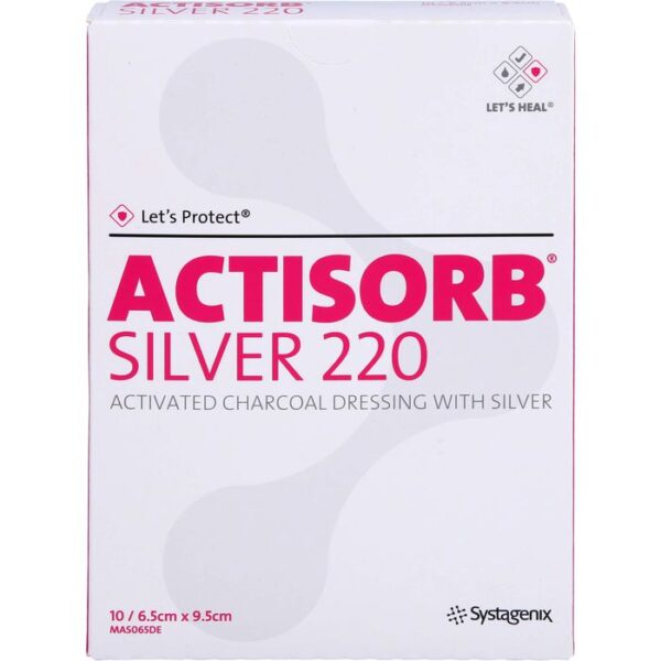 ACTISORB 220 Silver 6,5x9,5 cm steril Kompressen 10 St.