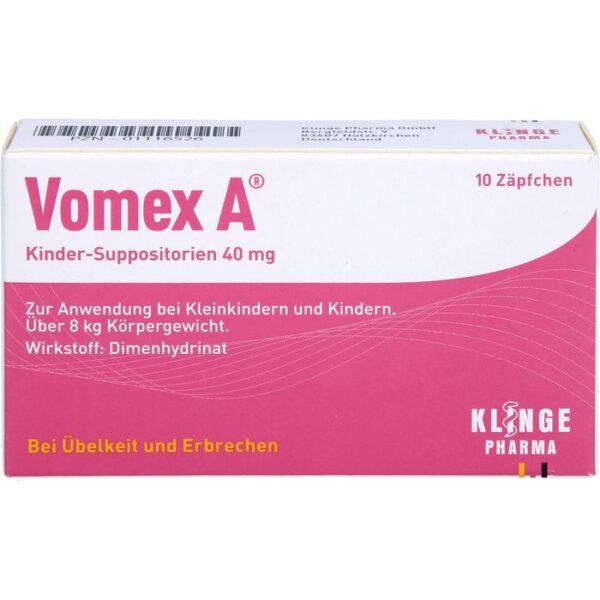 VOMEX A Kinder-Suppositorien 40 mg 10 St.