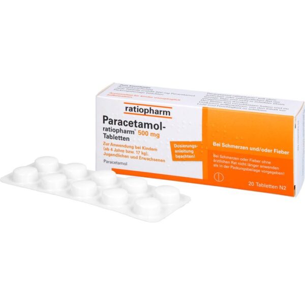 PARACETAMOL-ratiopharm 500 mg Tabletten 20 St.