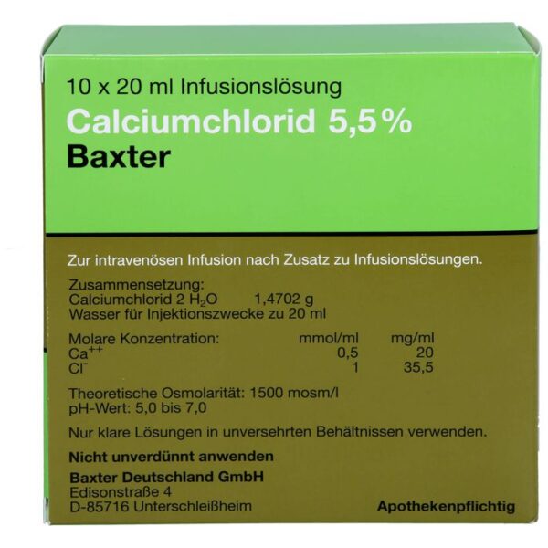 CALCIUMCHLORID Lösung 5,5% Ampullen 200 ml