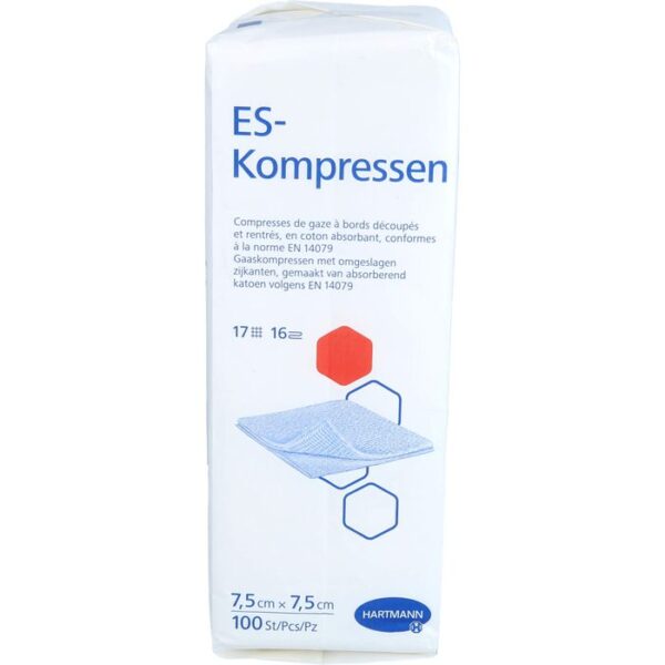 ES-KOMPRESSEN unsteril 7,5x7,5 cm 16fach 100 St.