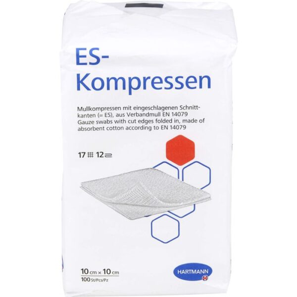 ES-KOMPRESSEN unsteril 10x10 cm 12fach 100 St.