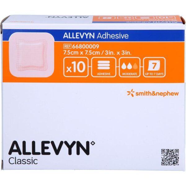 ALLEVYN Adhesive 7,5x7,5 cm haftende Wundauflage 10 St.