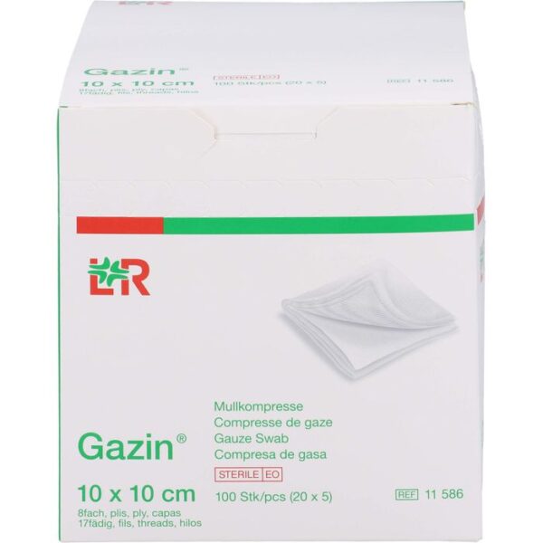 GAZIN Mullkomp.10x10 cm steril 8fach 100 St.