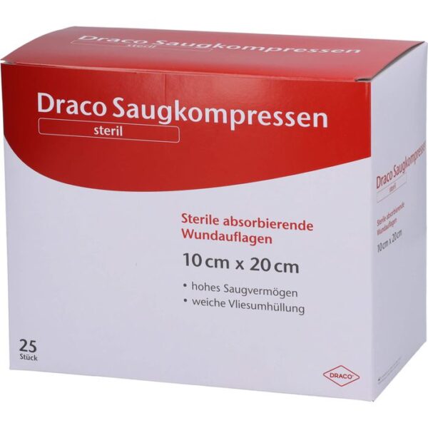 SAUGKOMPRESSEN steril 10x20 cm Draco 25 St.