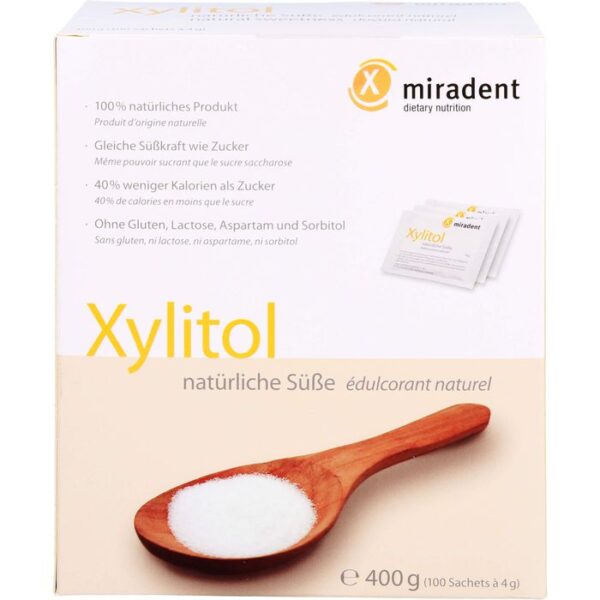 MIRADENT Xylitol Zuckerersatz Pulver Sachets 400 g