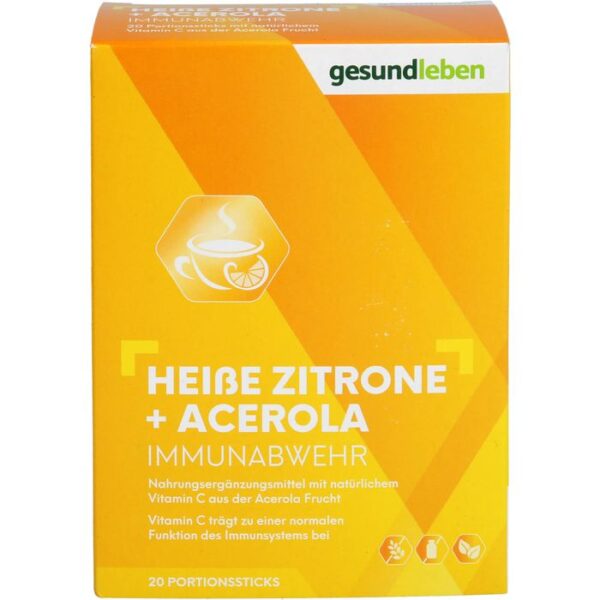 GESUND LEBEN heiße Zitrone+Acerola Pulver 20 St.