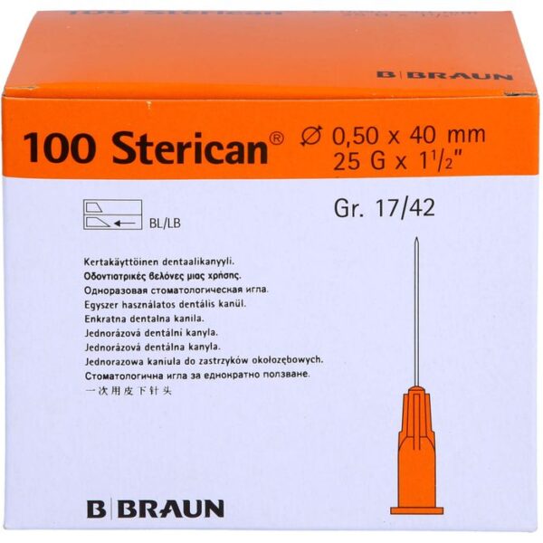 STERICAN Dentalkan.Luer 0,5x40 mm 100 St.