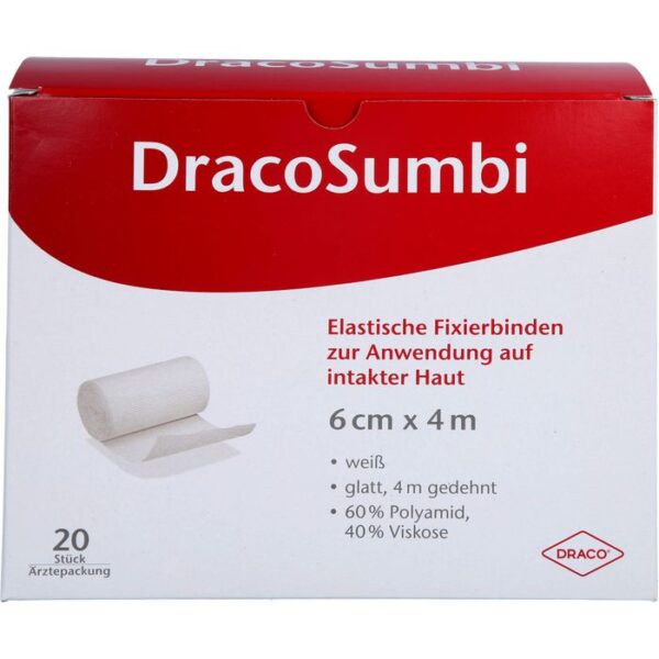 DRACOSUMBI Fixierbinde 6 cmx4 m weiß 20 St.