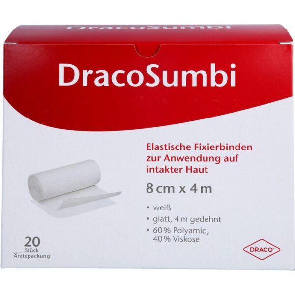 DRACOSUMBI Fixierbinde 8 cmx4 m weiß 20 St.