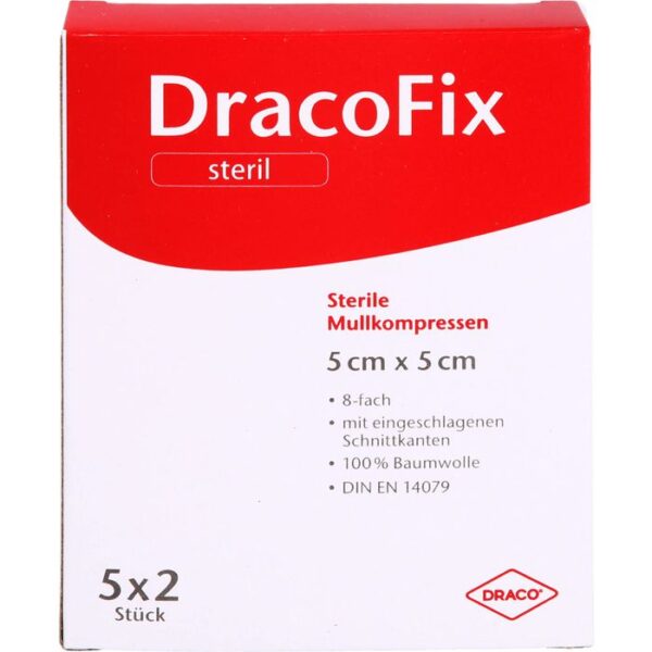 DRACOFIX PEEL Kompressen 5x5 cm steril 8fach 10 St.