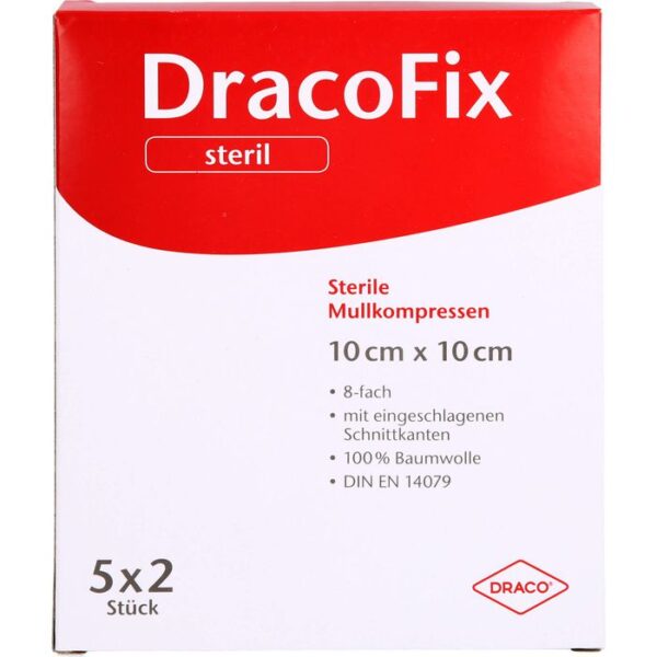 DRACOFIX PEEL Kompressen 10x10 cm steril 8fach 10 St.