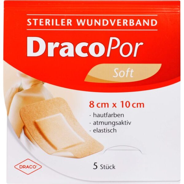 DRACOPOR Wundverband 8x10 cm steril hautfarben 5 St.