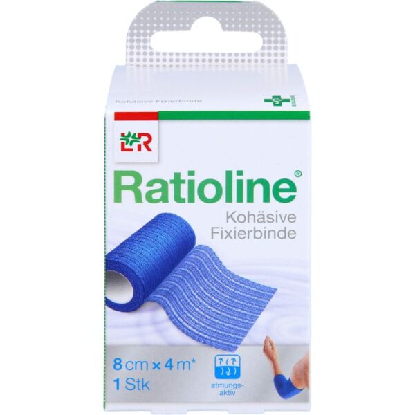 RATIOLINE acute Fixierbinde kohäsiv 8 cmx4 m blau 1 St.