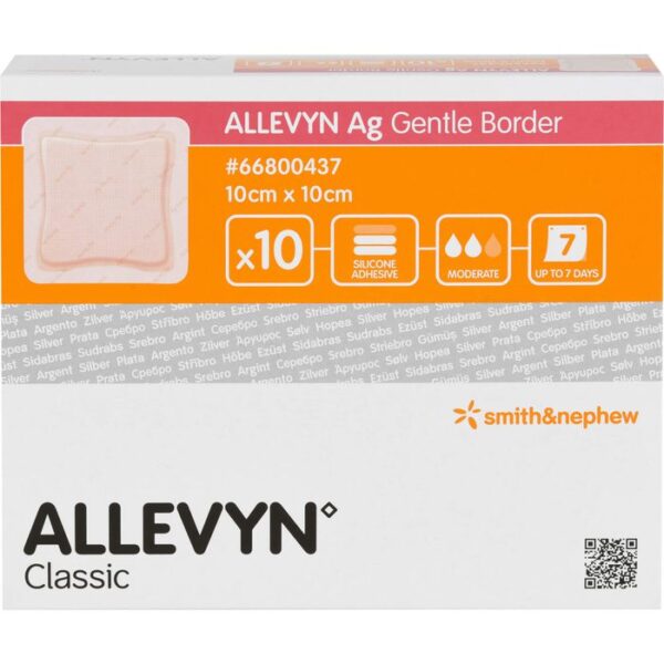 ALLEVYN Ag Gentle Border 10x10 cm Wundverband 10 St.