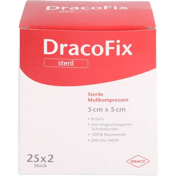 DRACOFIX PEEL Kompressen 5x5 cm steril 8fach 50 St.