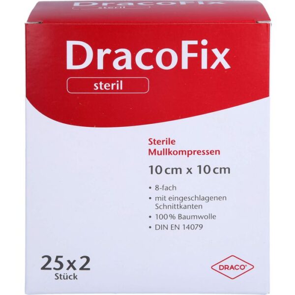 DRACOFIX PEEL Kompressen 10x10 cm steril 8fach 50 St.