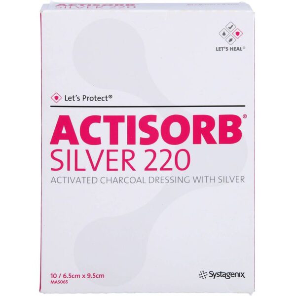 ACTISORB 220 Silver 6,5x9,5 cm steril Kompressen 10 St.