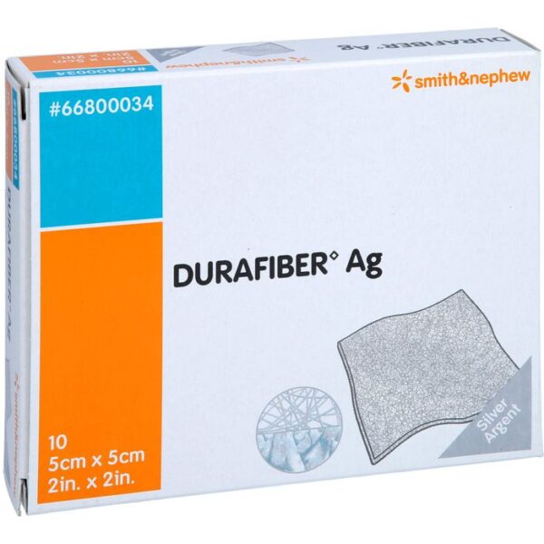 DURAFIBER Ag 5x5 cm Verband 10 St.